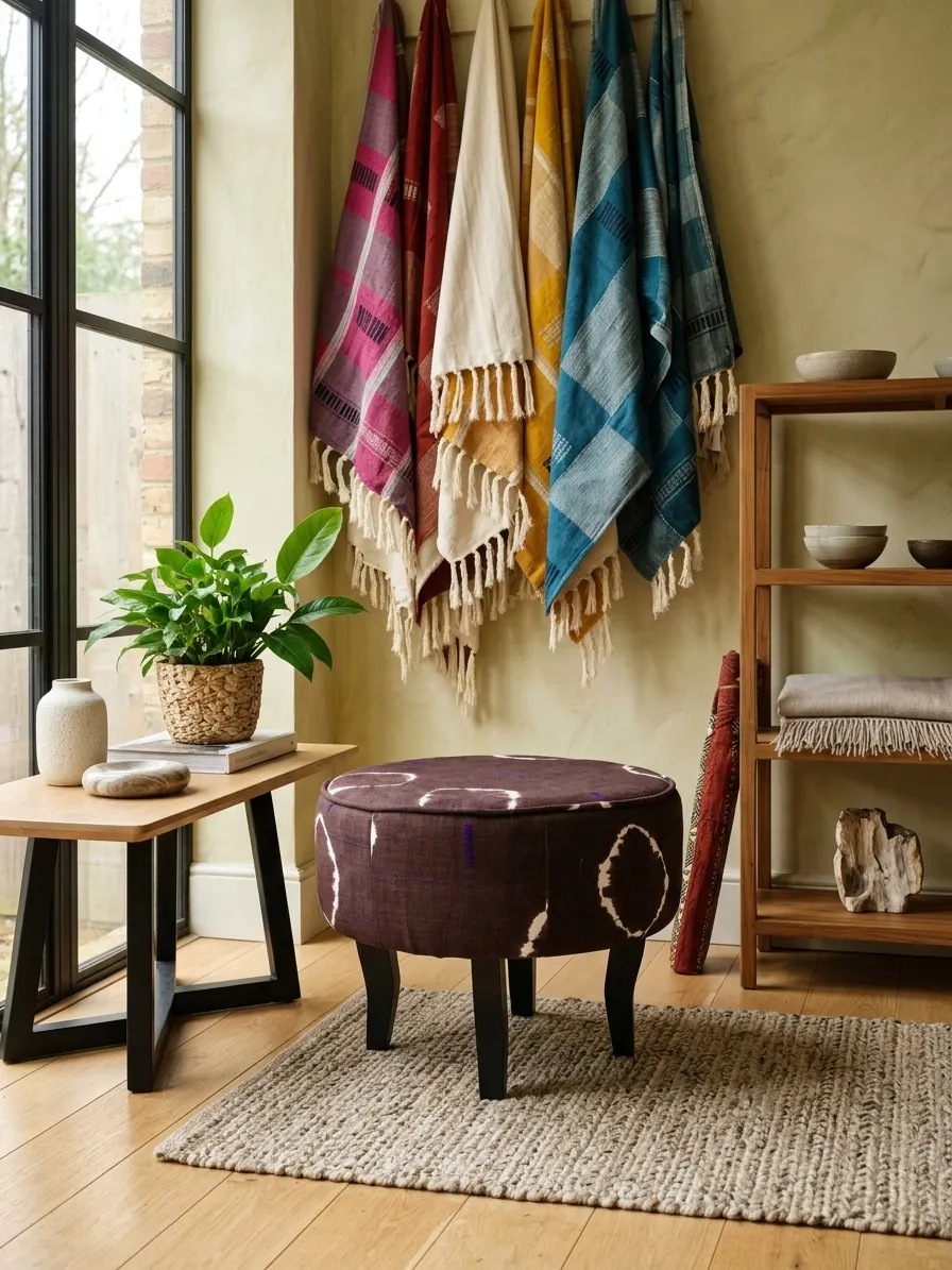 Pouf rond Indigo